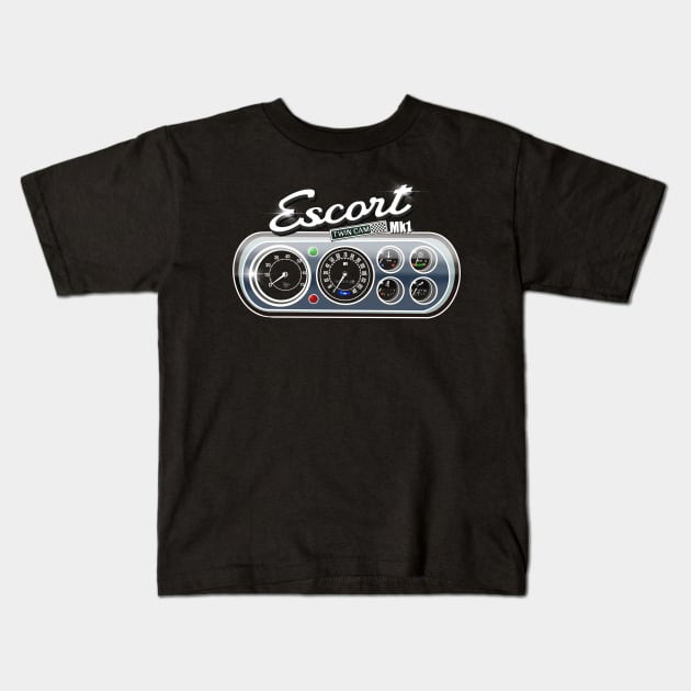 The Legendary Mk1 Escort Twin Cam Motor Car Kids T-Shirt by MotorManiac